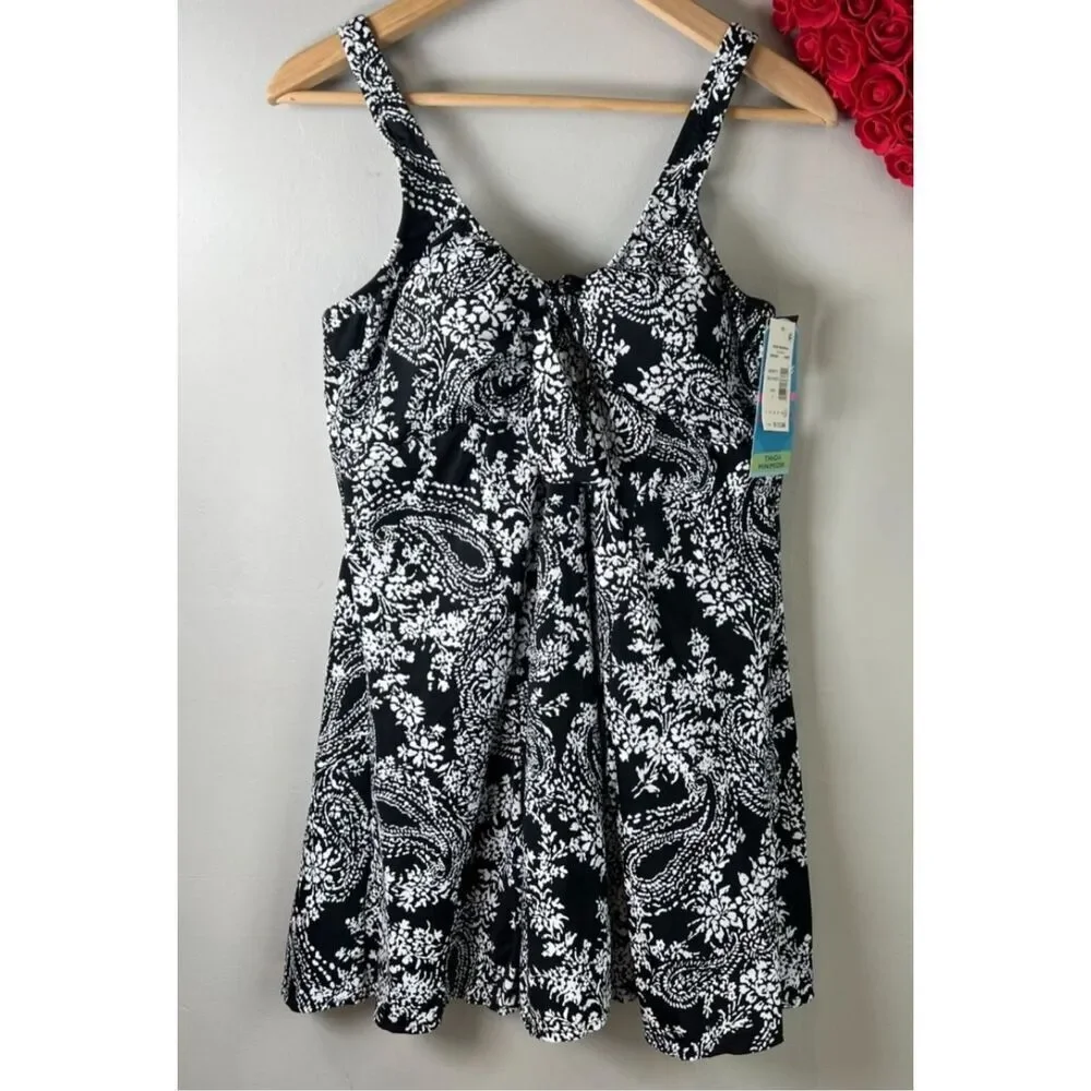 Swim Solutions NEW size 18 swim dress tummy control thigh minimizer - Picture 4 of 14